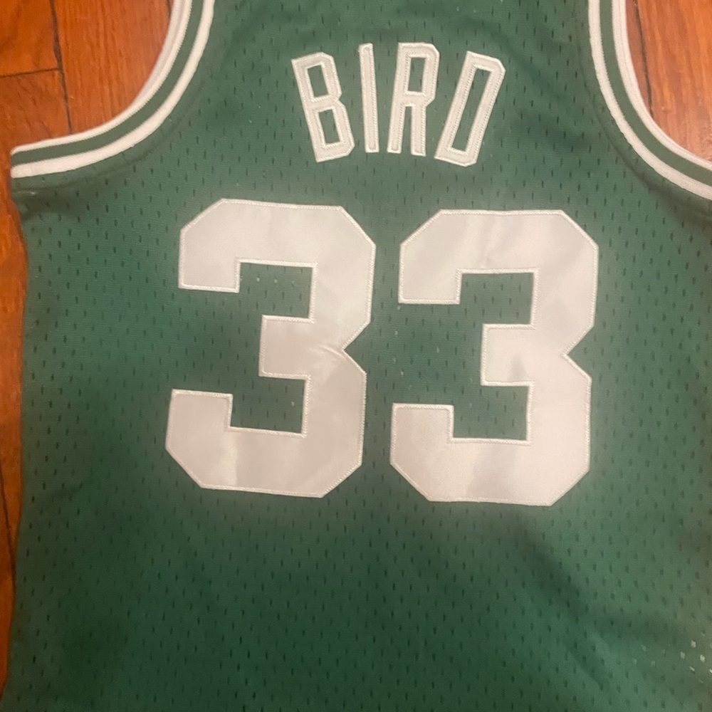 Mitchell & Ness Green and White Basketball Jersey